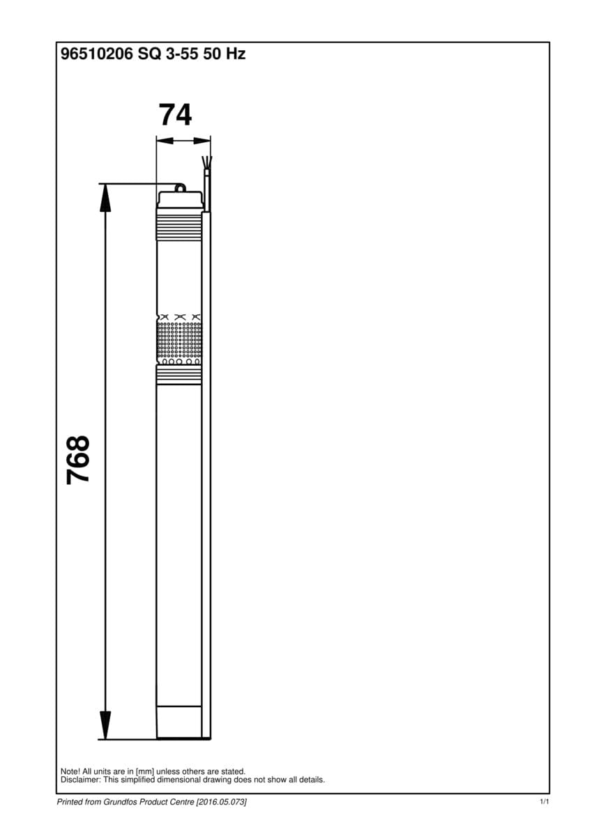 Grundfos sq - Bomba sumergible SQ3-55 1x230V 0,7-1,05kw 3"
