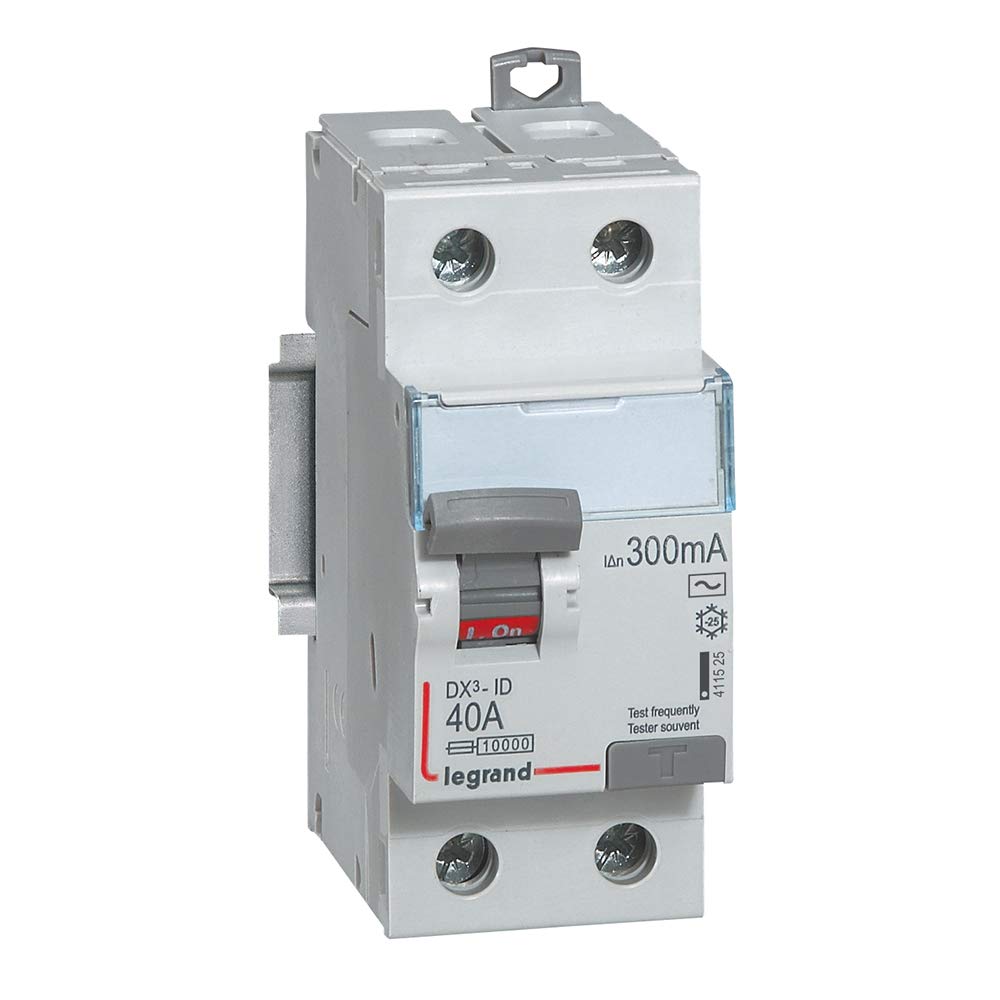 Legrand 411525 Interruptor Diferencial - Tipo AC - Potencia de 230W - Intensidad de 40A y Sensibilidad de 300 mA - Color