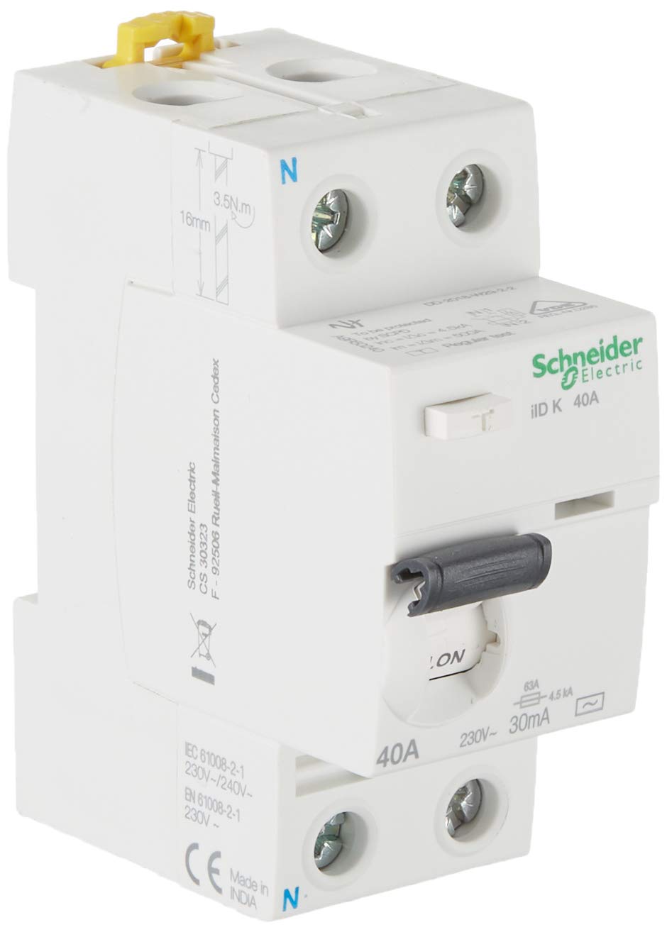 Schneider A9R50240 iidk 2P 40 A 30 mAh AC RCCB disyuntor Actual Residual, Color Blanco