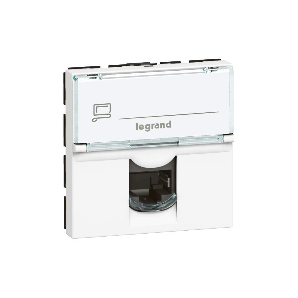 Legrand 076565 Mosaic - Prise RJ45 informatique et téléphonique (2 modules)