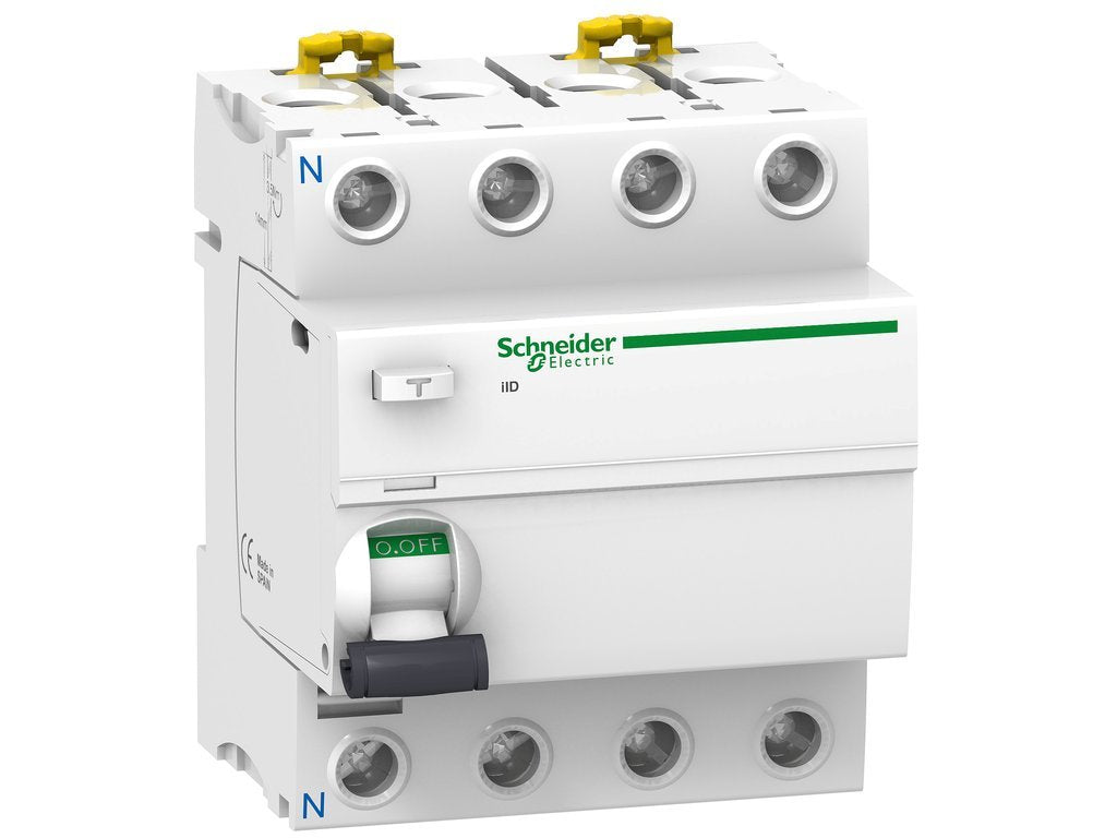 Schneider Electric A9R34463 Interruptor diferencial iID, 4P, 63A, 300mA, clase A SI de la gama Acti9, Blanco