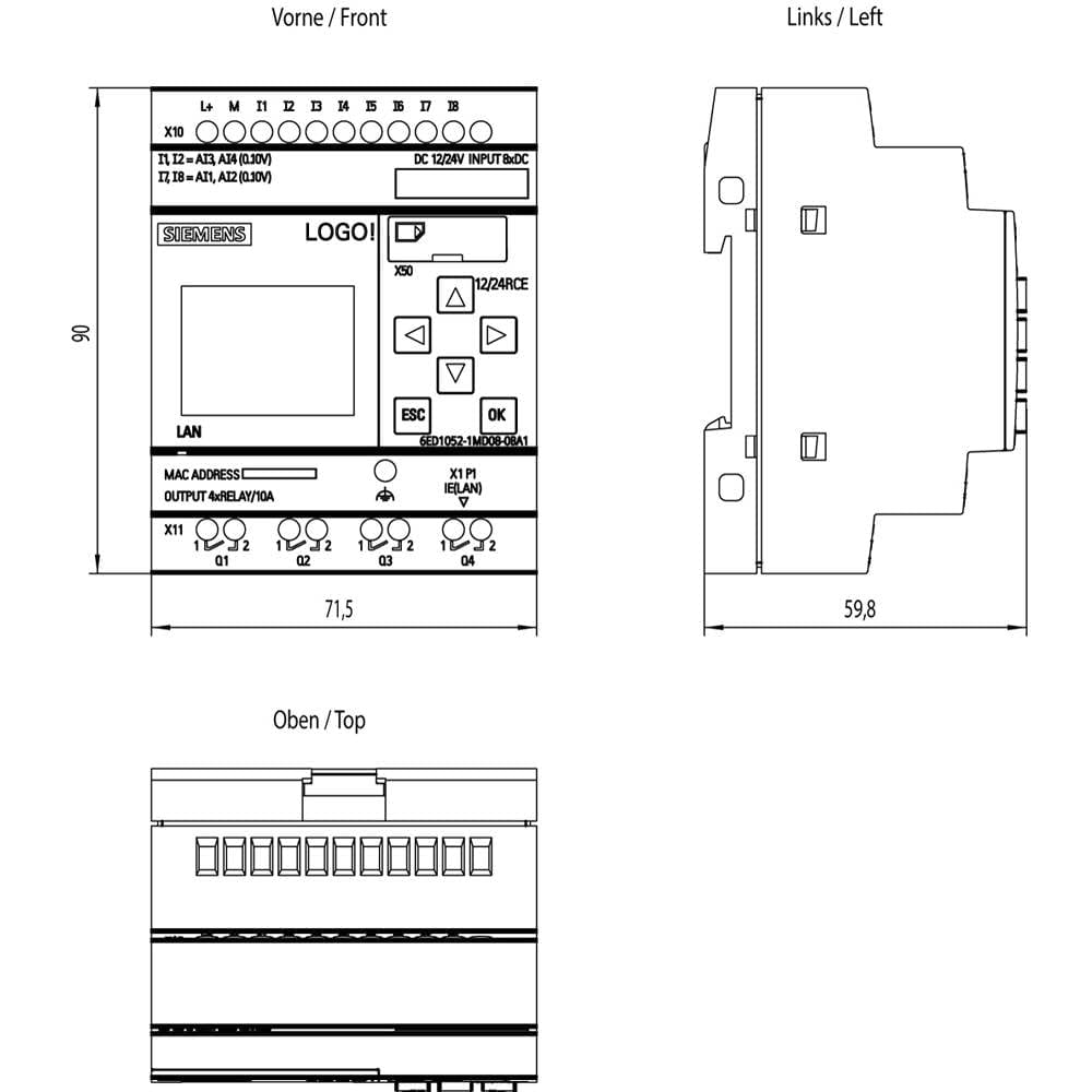 Siemens LOGO! 6ED1052-1MD08-0BA2 12/24VDC