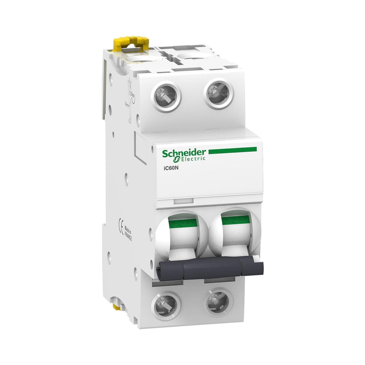 Schneider Electric A9F74220 IC60N Disyuntor, Acti9, 2P, 20A, Curvatura C, 50/60 Hz, Blanco