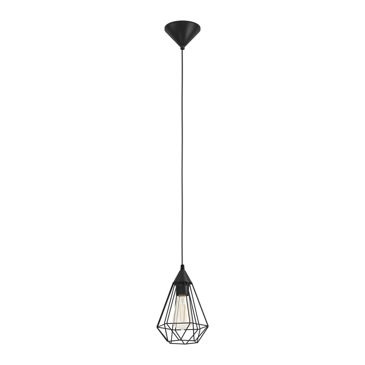 Eglo Tarbes Lámpara Colgante Vintage E27 Acero Negro