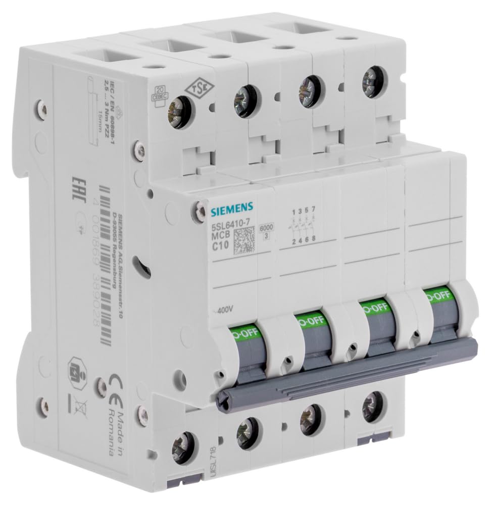 Siemens 5SL6410-7  Interruptor Magnetotérmico 4P 10A