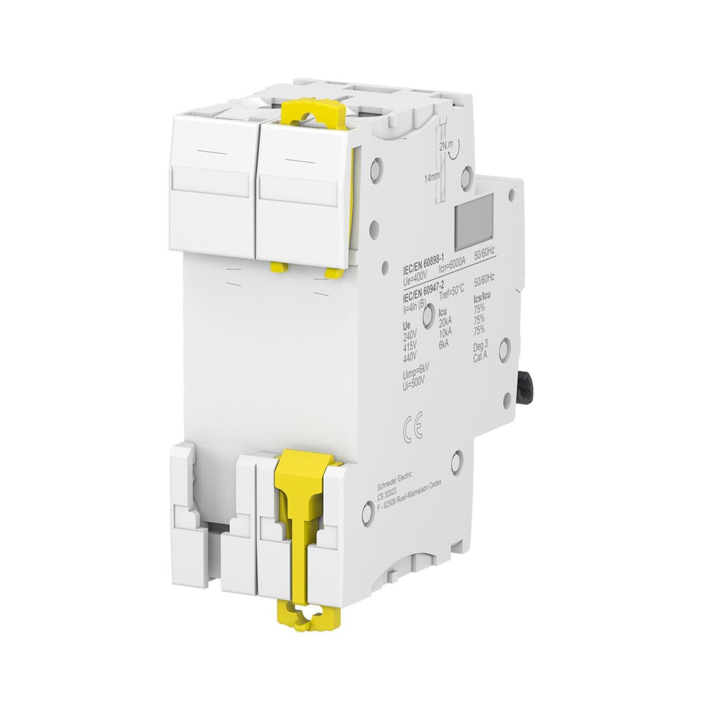 Schneider Electric A9F74216 Disjoncteur IC60N, Acti9, 2P, 16A, courbe C, 50/60 Hz, blanc