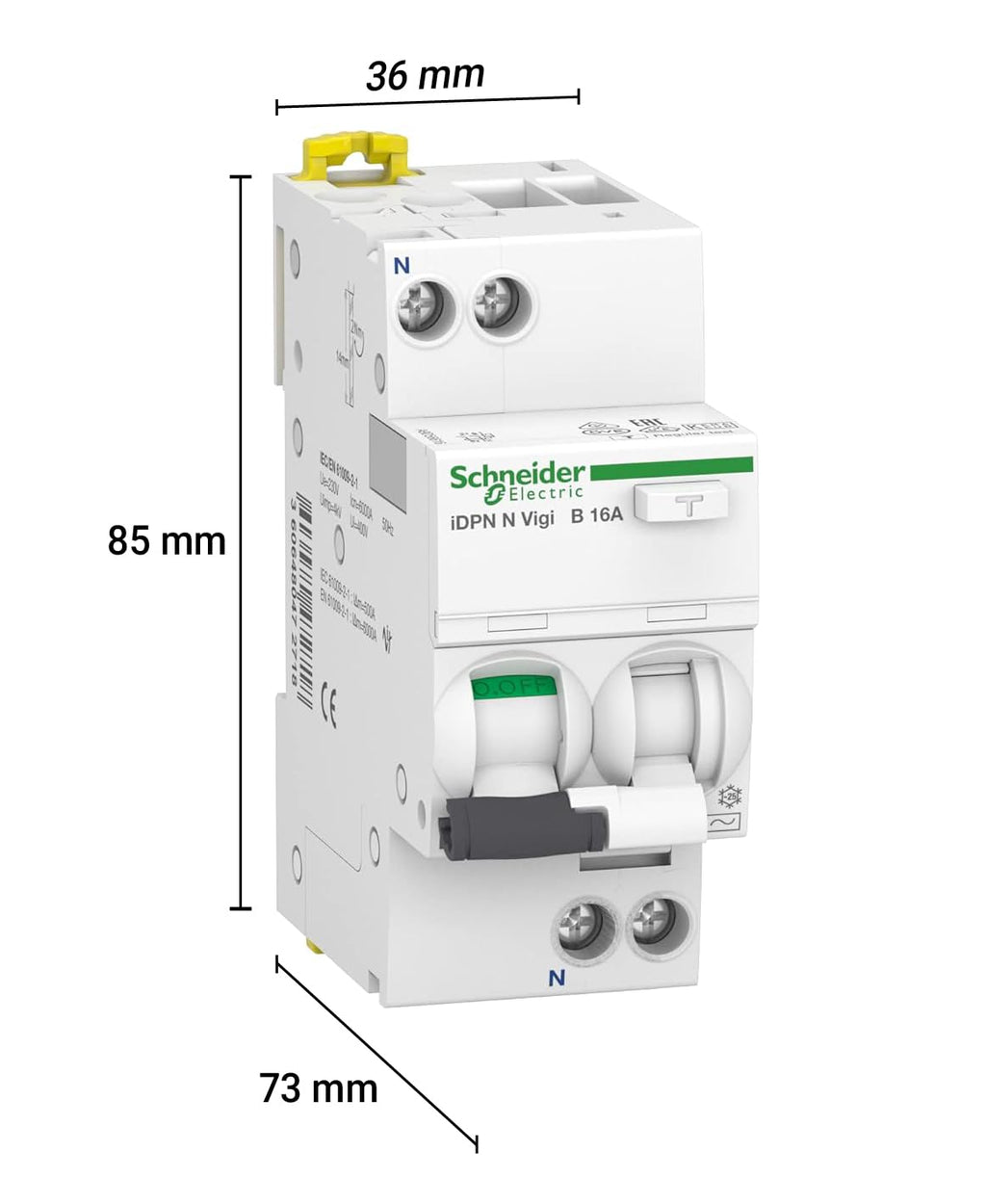 Schneider Electric A9D56616 Interruptor Diferencial iDPN N Vigi - 1P+N - 16A - 30mA clase A