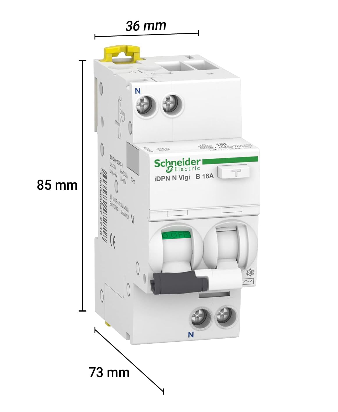 Schneider Electric A9D56616 Interruptor Diferencial iDPN N Vigi - 1P+N - 16A - 30mA clase A