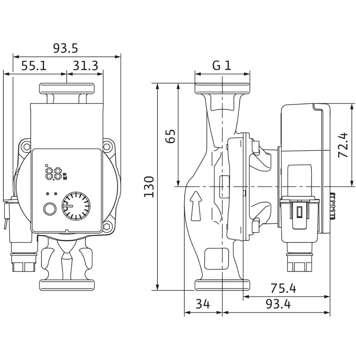 Wilo 4215512 YONOS PICO 15/1-6-(Row) - Circulador sin glándulos