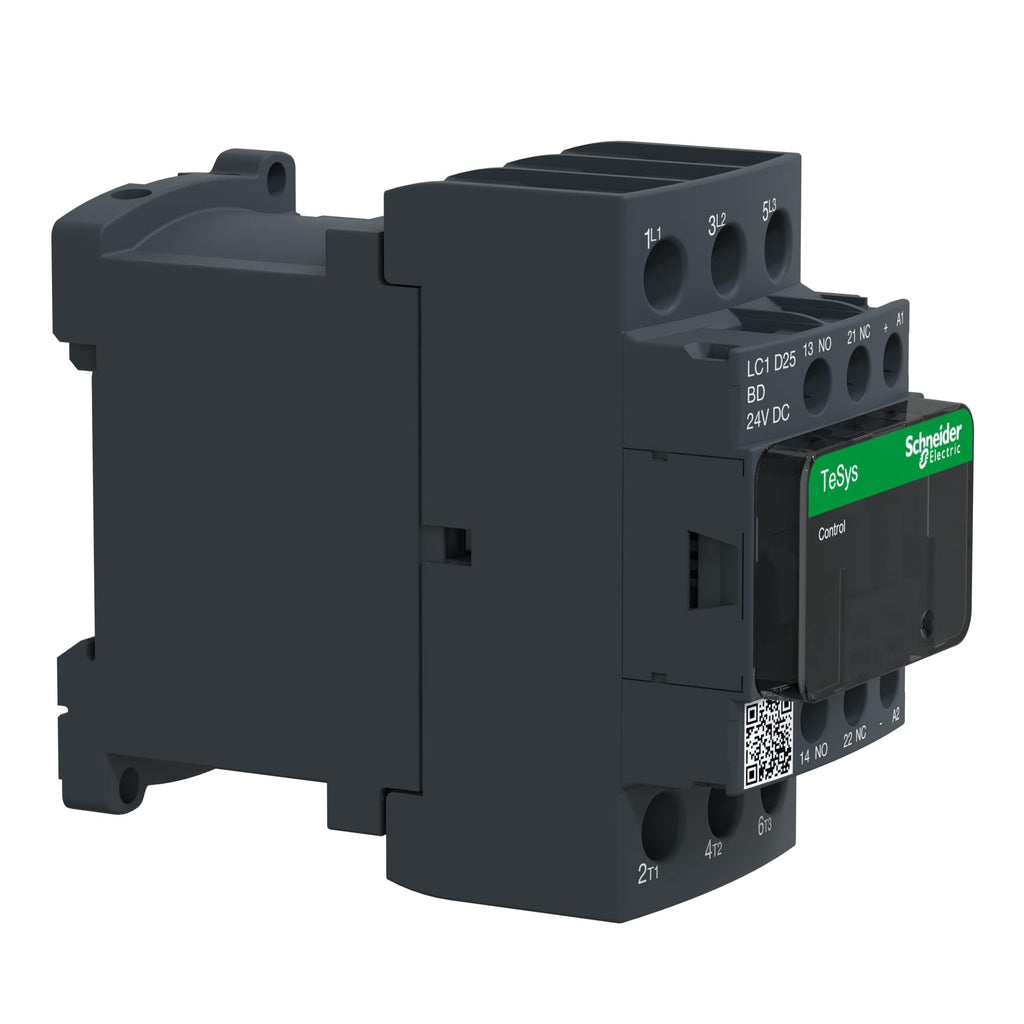 Schneider Electric LC1D25BD TeSys D Contactor, 3P, AC-3, 25 A, 24 V DC Coil, Antip