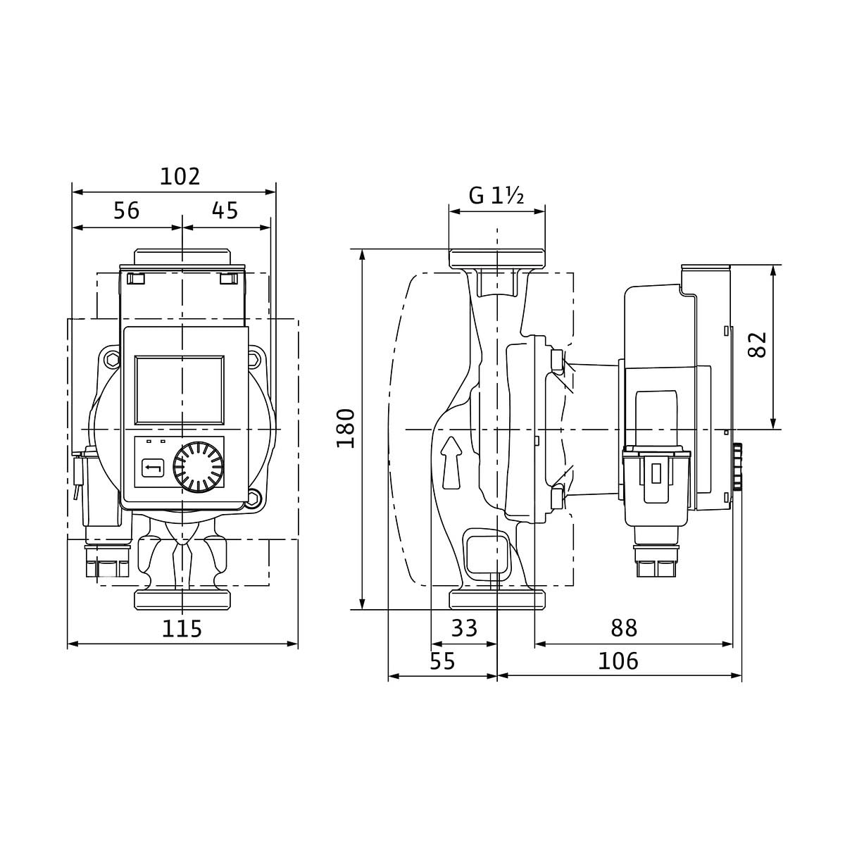 Wilo Circulador Calefacción Clase A 180mm Wilo-Strato PICO 1"1/2-15W 4244393
