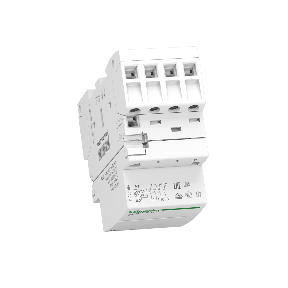 Schneider Electric A9C20834 Contactor Modular Ict, 2P, 2 No, 25 A, 220-240 V Ca