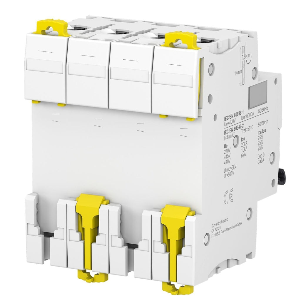 Schneider Electric A9F74440 IC60N Disyuntor, Acti9, Curvatura C, 4P, 40A