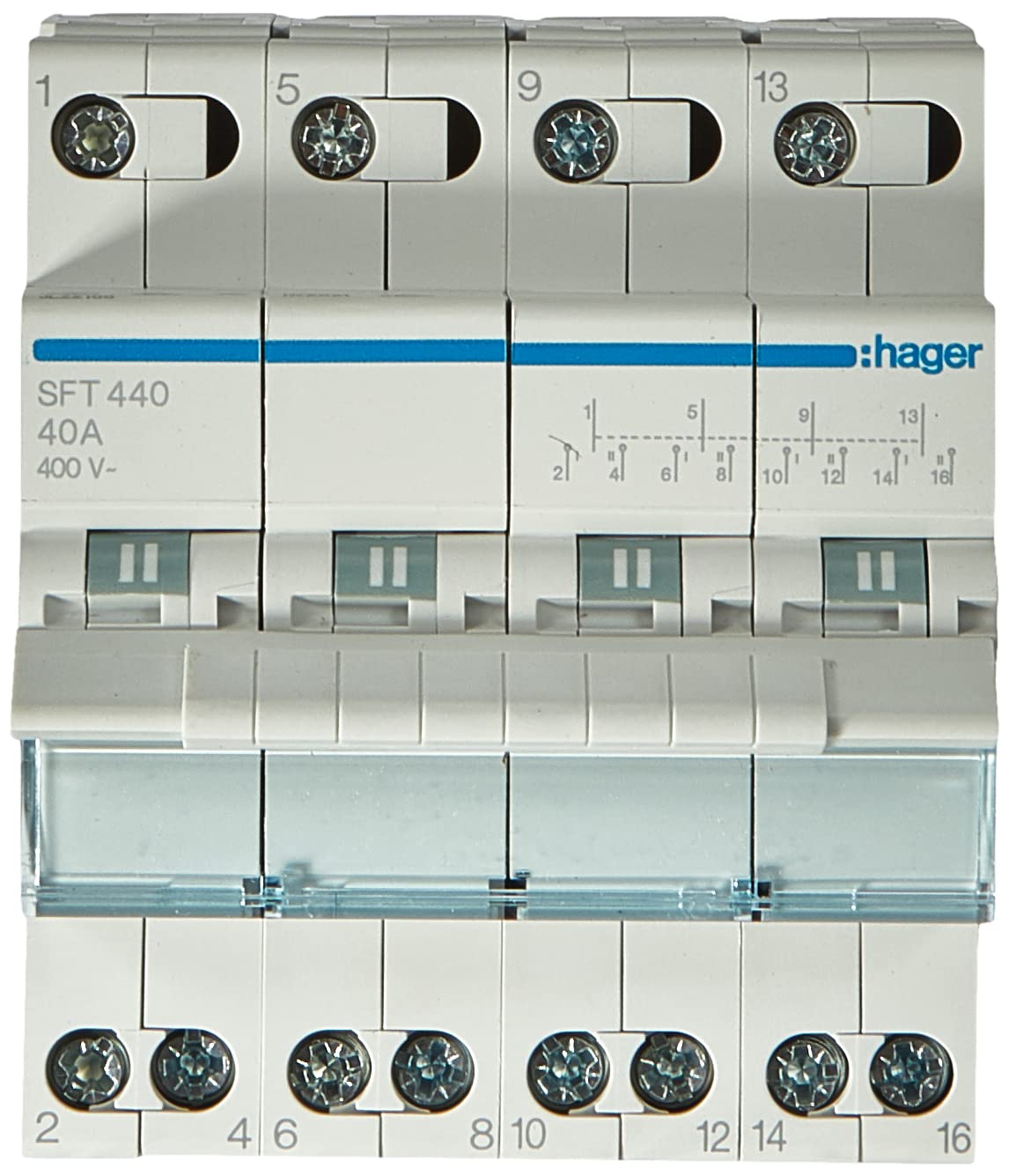 HAGER SFT440 CONMUTADOR 4P 40A - 400 V 50/60 Hz