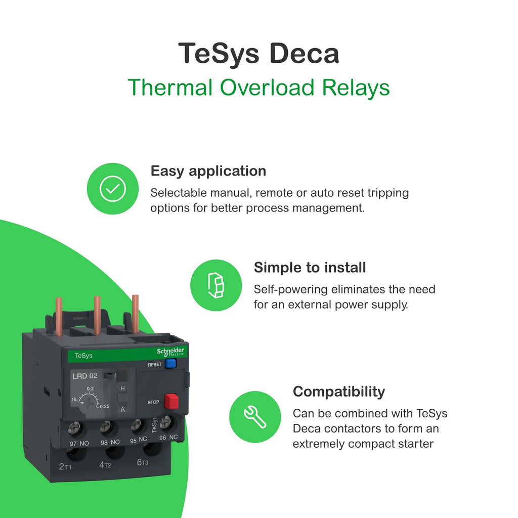 Schneider Electric LRD06 TeSys D Thermal Overload Relays, 1.1-1.6 A, Class 10A