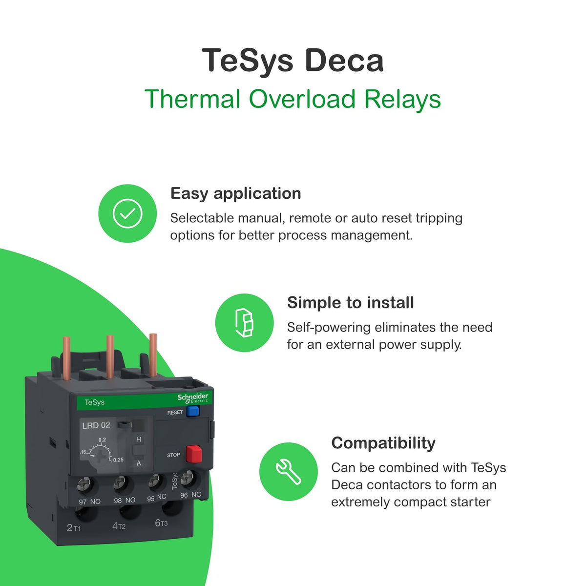 Schneider Electric LRD06 TeSys D Thermal Overload Relays, 1.1-1.6 A, Class 10A