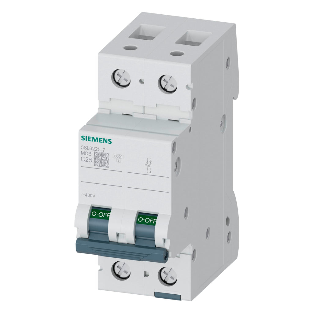 Siemens Disjoncteur magnéto-thermique 5SL6225-7 2P 25A Courbe C 6kA
