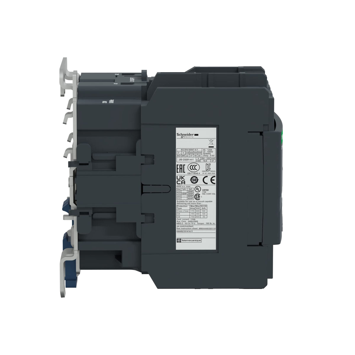 Schneider Electric LC1D80P7 Contactor 80A 1 NA/1 NC 230V 50-60Hz