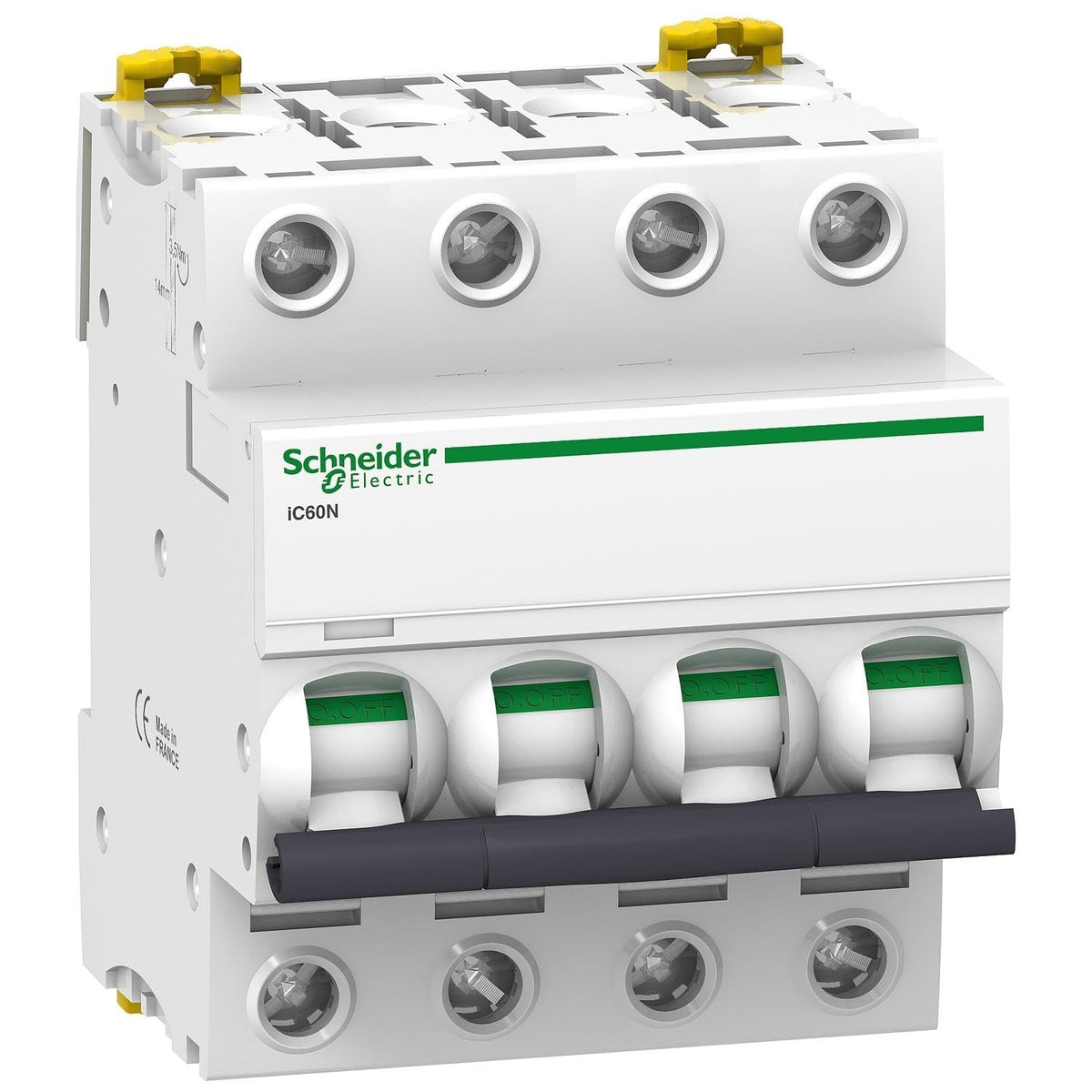 Schneider Electric A9F74410 IC60N Disyuntor, Acti9, Curvatura C, 4P 10A