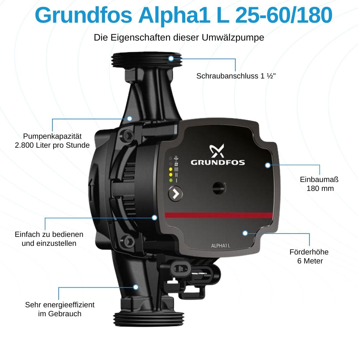 Grundfos 99160584 Bomba de Circulación Negro