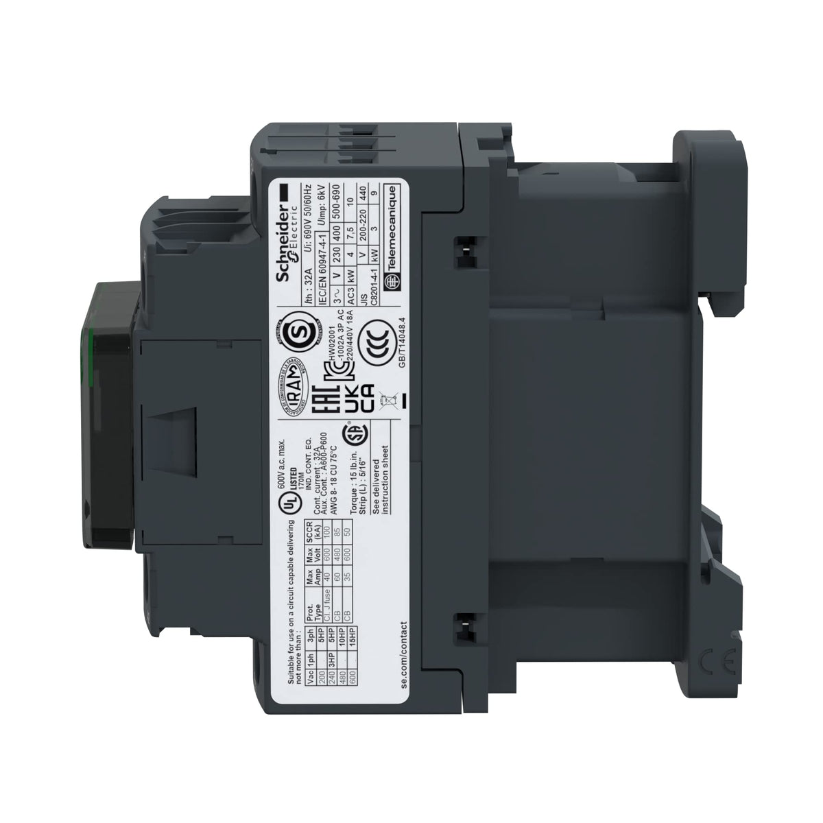 Schneider Electric LC1D18P7 TeSys D Contactor, 3P AC-3, <=440 V 18 A, 230 V AC coil