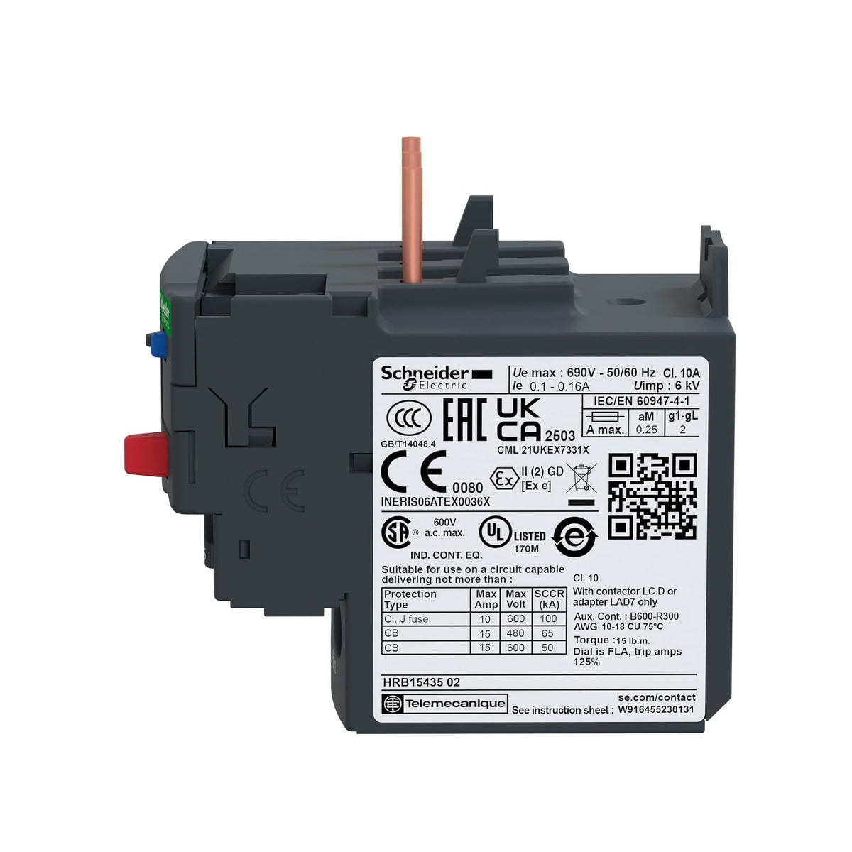 Schneider Electric LRD06 TeSys D Thermal Overload Relays, 1.1-1.6 A, Class 10A