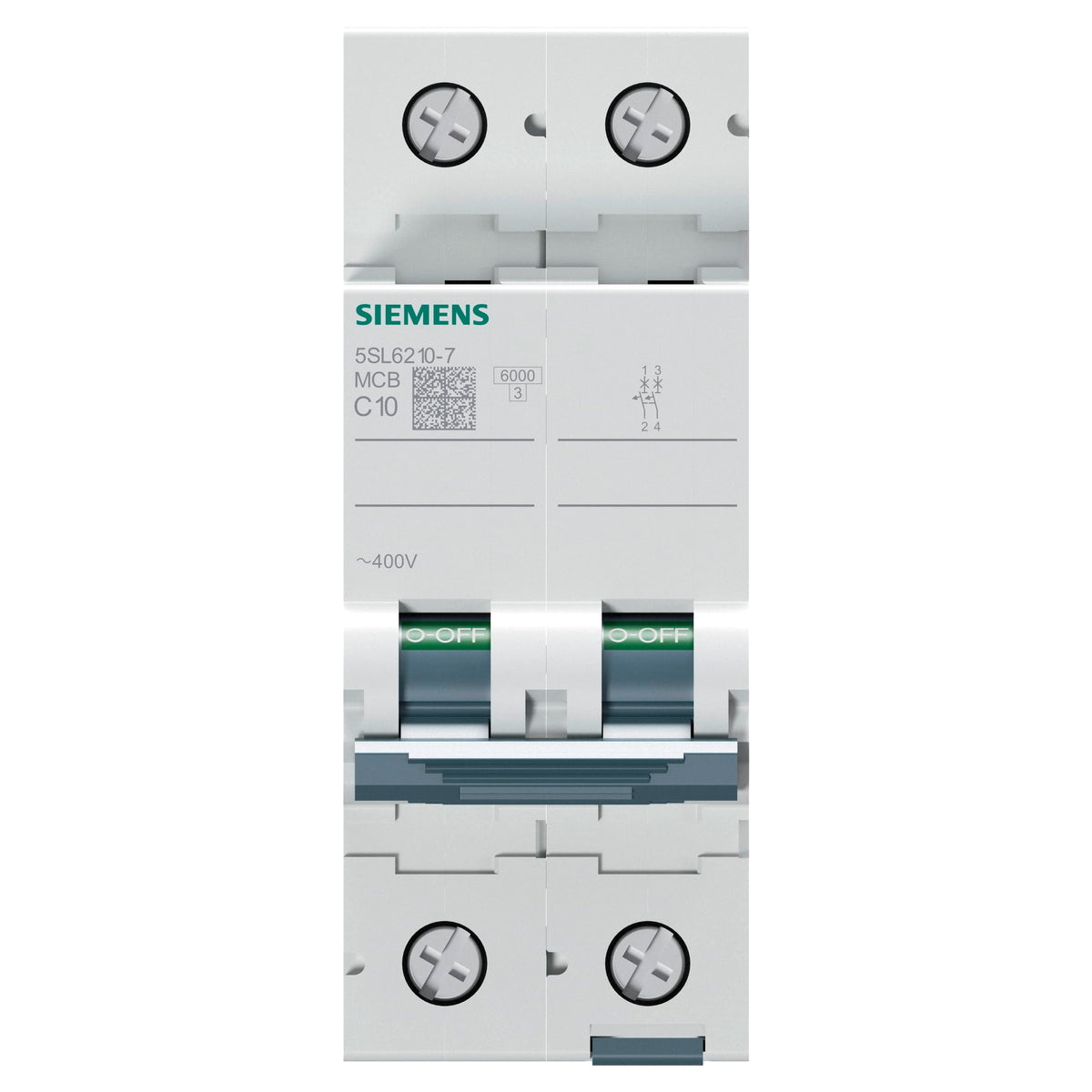Siemens Interruptor Magnetotérmico 5SL6210-7 2P 10A Curva C 6kA