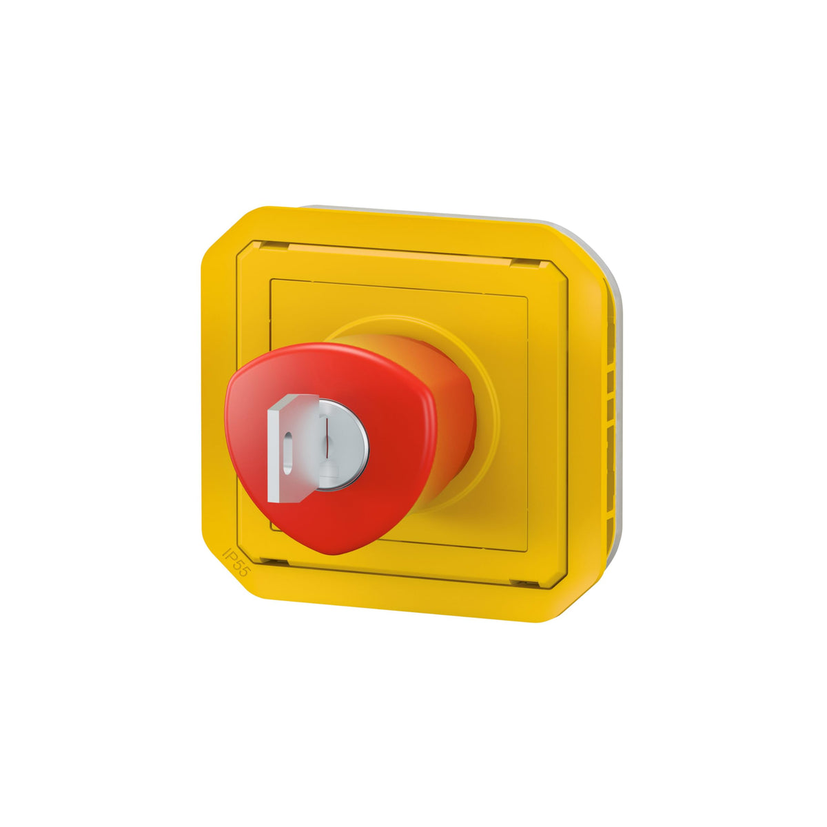LEGRAND, Plexo 069548L - Interruptor de emergencia con llave de reinicio, cierre y abridor, incluye 2 llaves, ll