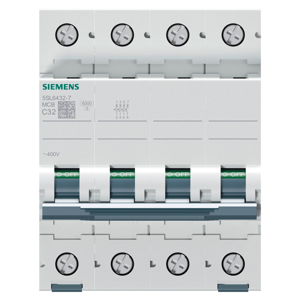 Siemens Interruptor Magnetotérmico 5SL6432-7 4P 32A Curva C 6kA