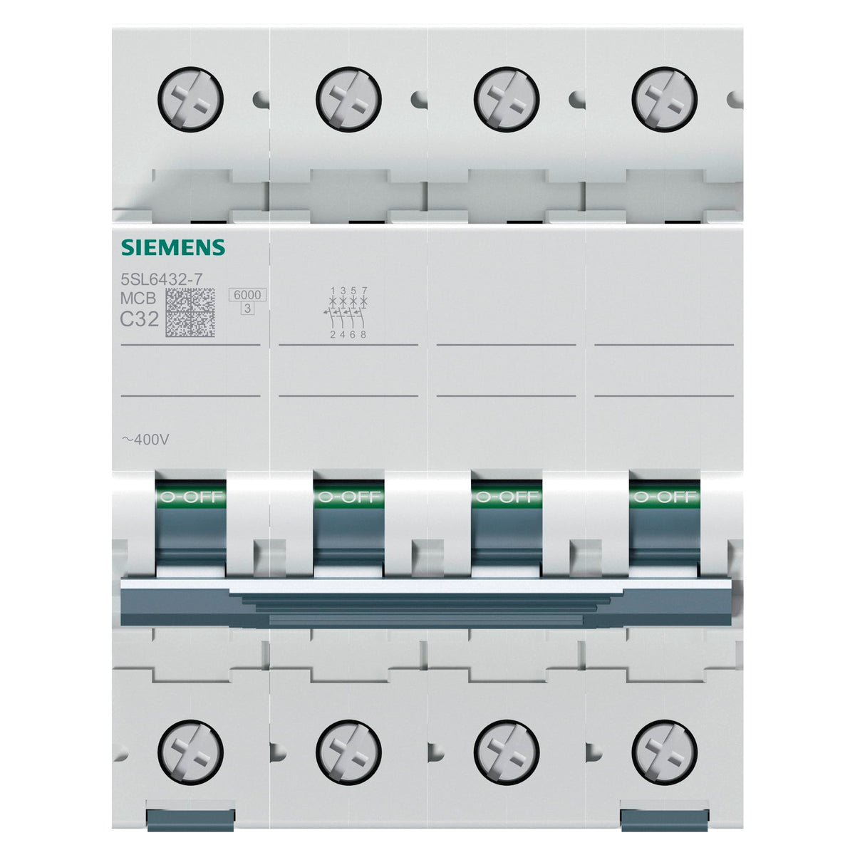 Siemens Interruptor Magnetotérmico 5SL6432-7 4P 32A Curva C 6kA