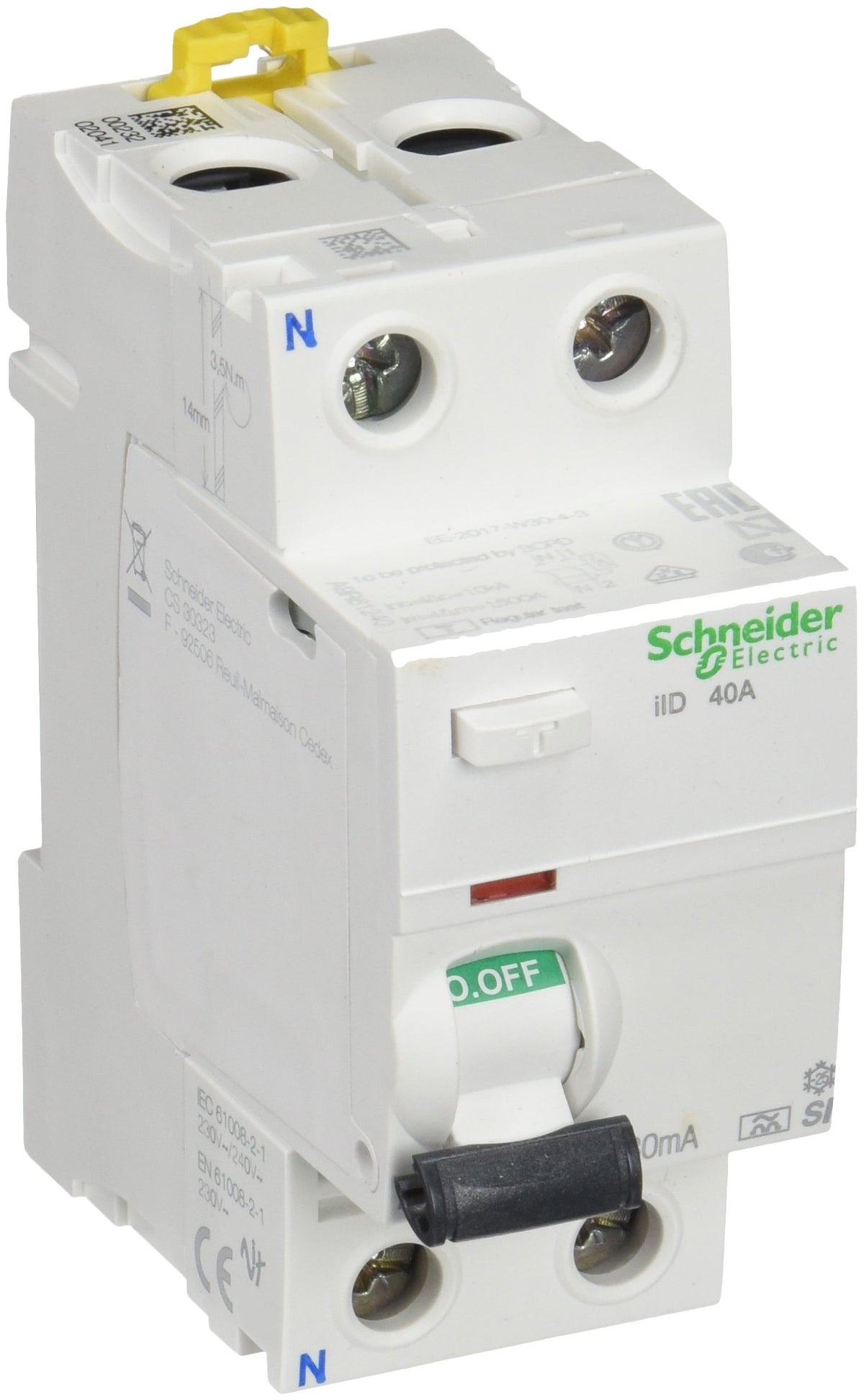 Schneider Electric A9R61240 Interruptor diferencial iID, 2P, 40A, 30mA, clase A SI de la gama Acti9