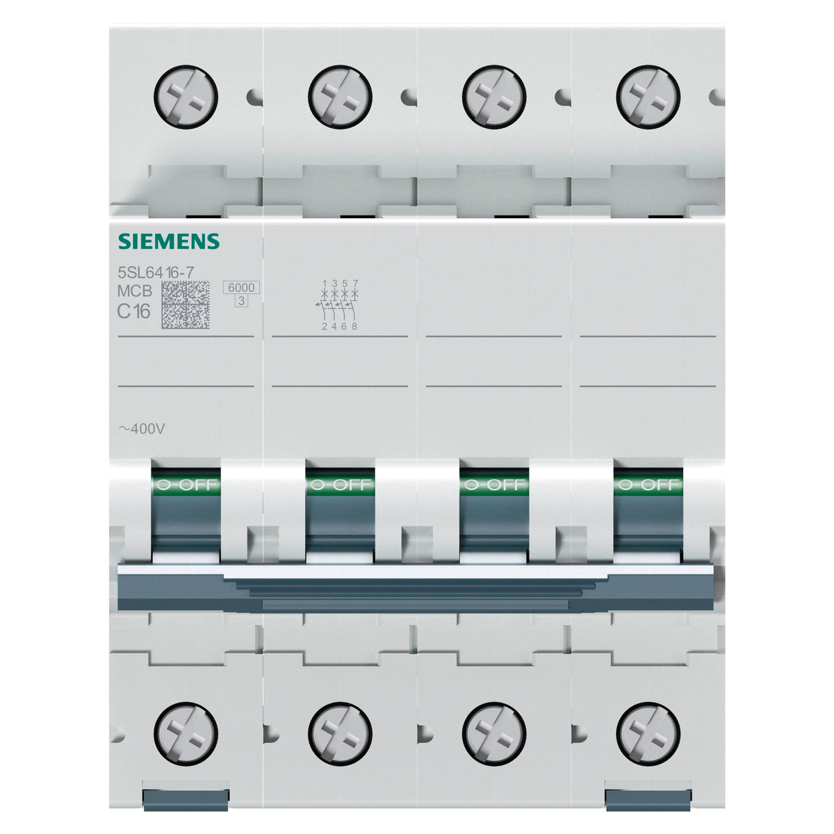 Siemens 5SL6416-7 Interruptor Magnetotérmico  4P 16A Curva C 6kA