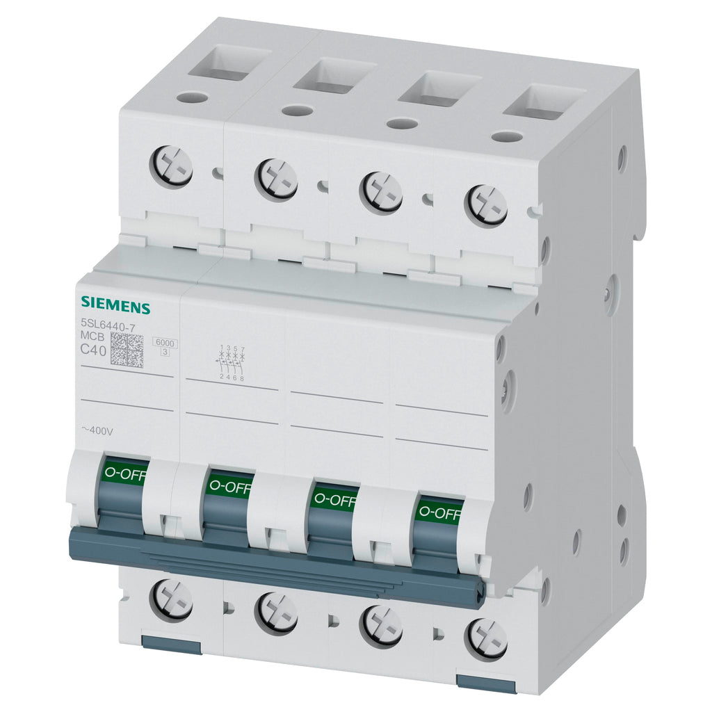 Siemens Miniature Circuit Breaker 5SL6440-7 4P 40A C Curve 6kA