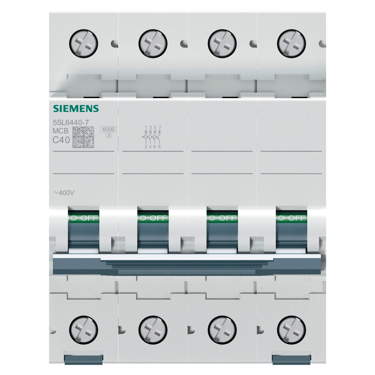 Siemens Interruptor Magnetotérmico 5SL6440-7 4P 40A Curva C 6kA