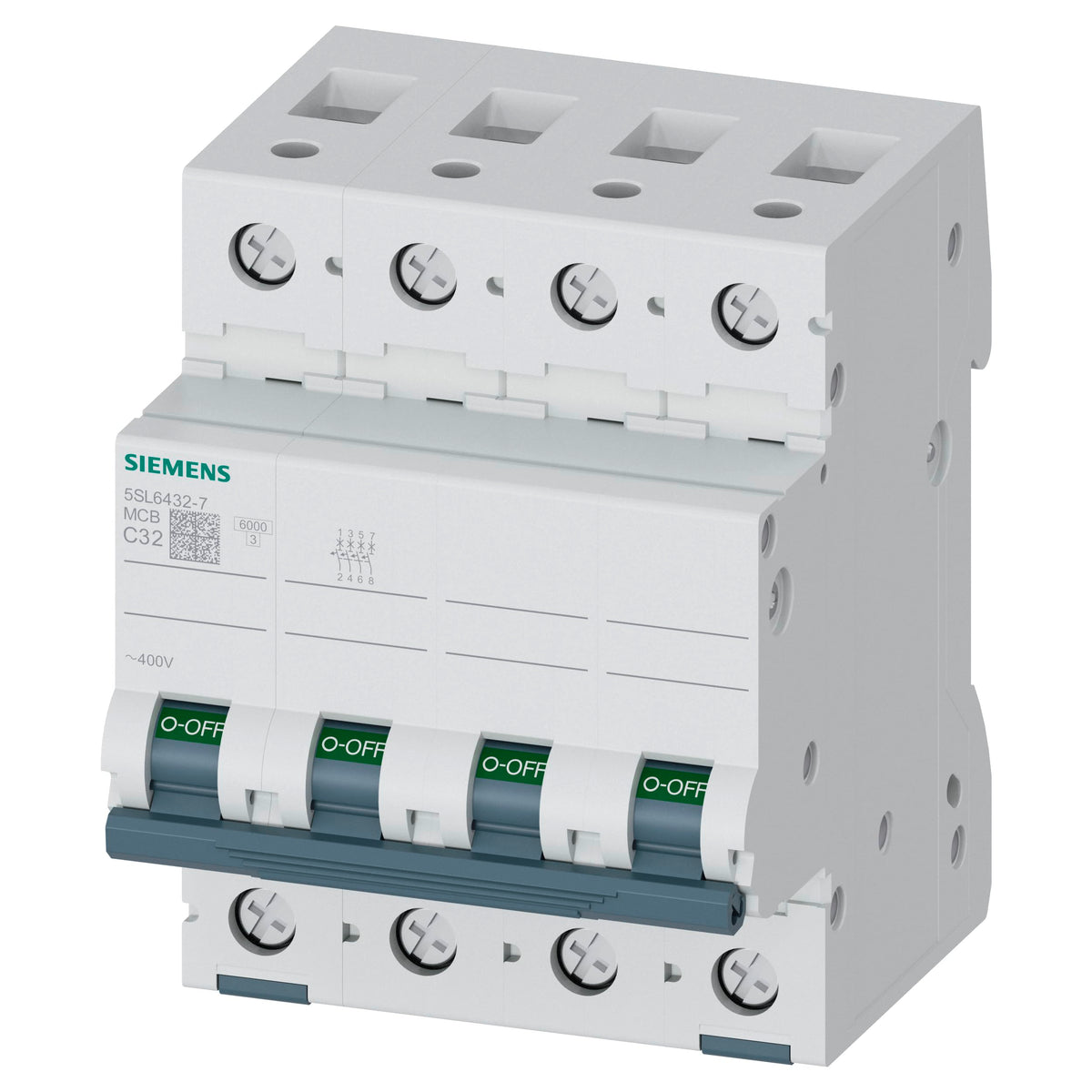 Siemens Interruptor Magnetotérmico 5SL6432-7 4P 32A Curva C 6kA