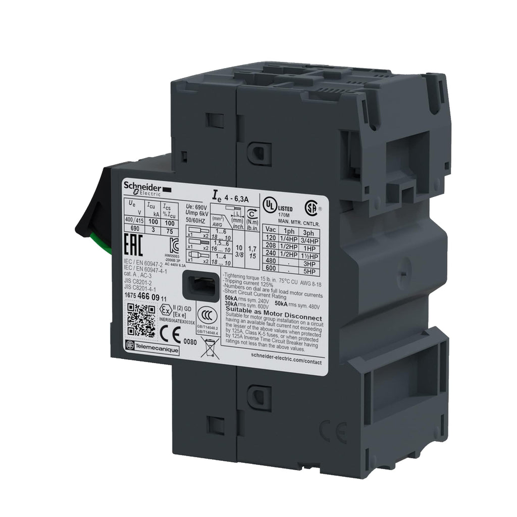 Schneider Electric GV2ME10  Disyuntor de motor magnetotérmico 4-6,3A