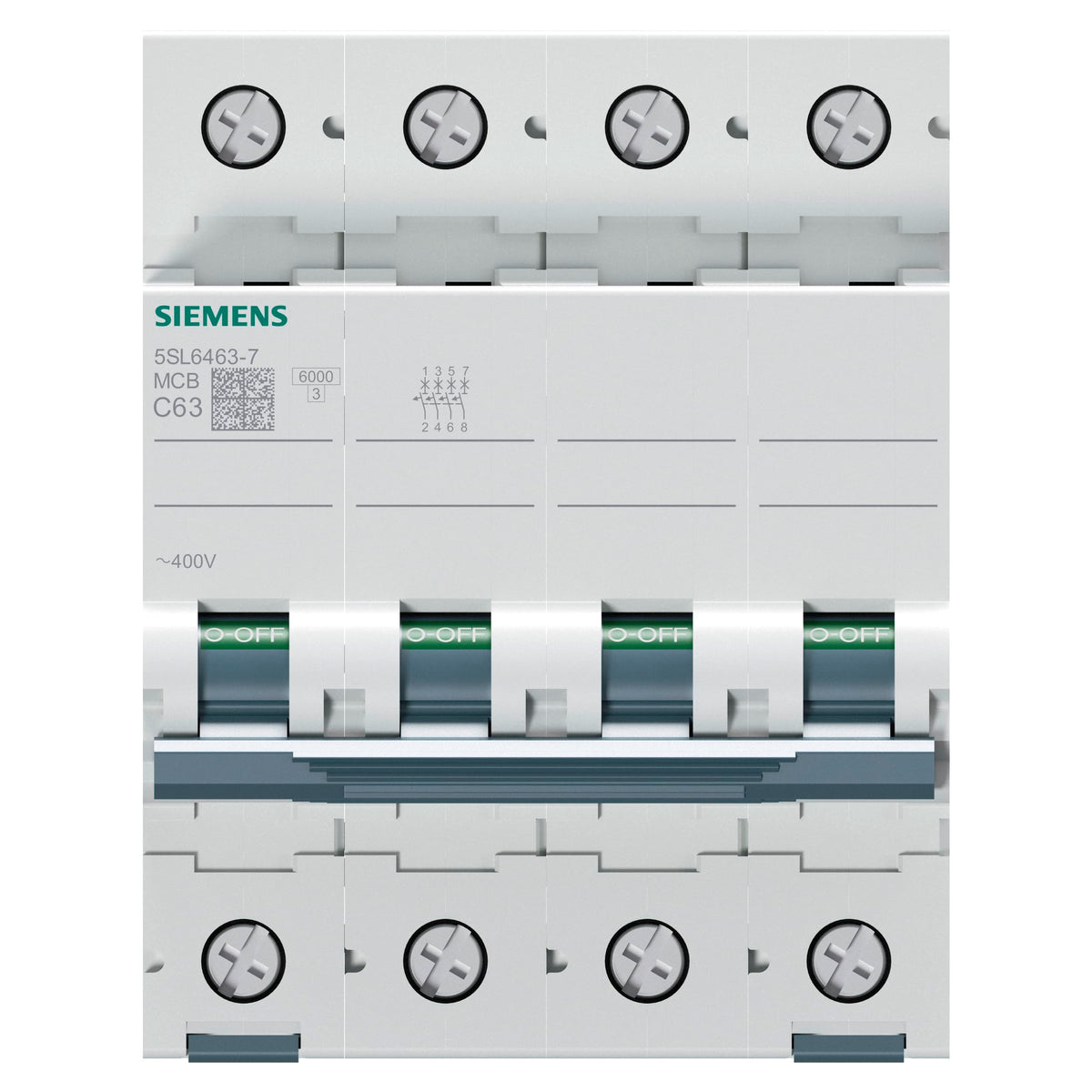 Siemens 5SL6463-7 Interruptor Magnetotérmico  4P 63A Curva C 6kA