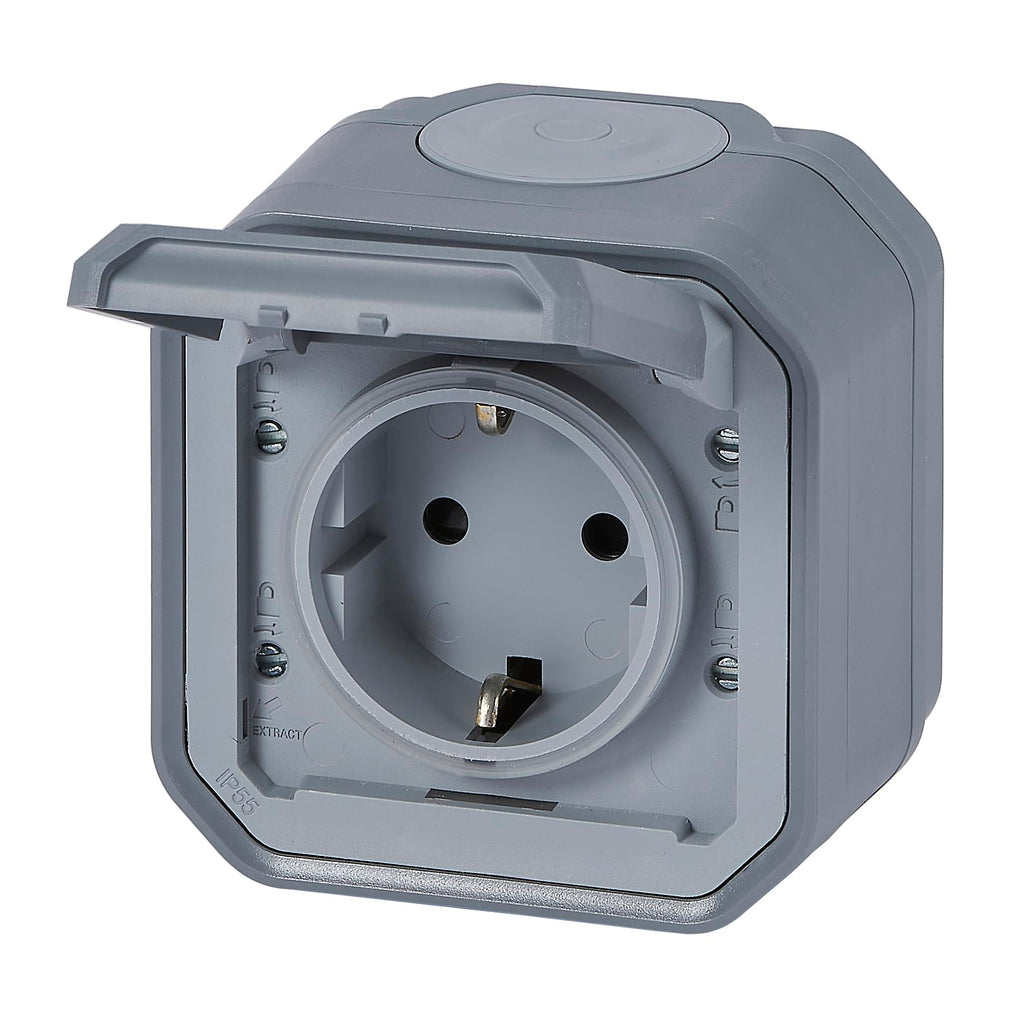 LEGRAND, Plexo New 069733L - Toma de corriente para ambientes húmedos 16 A, 250 V, IP44 - IK07