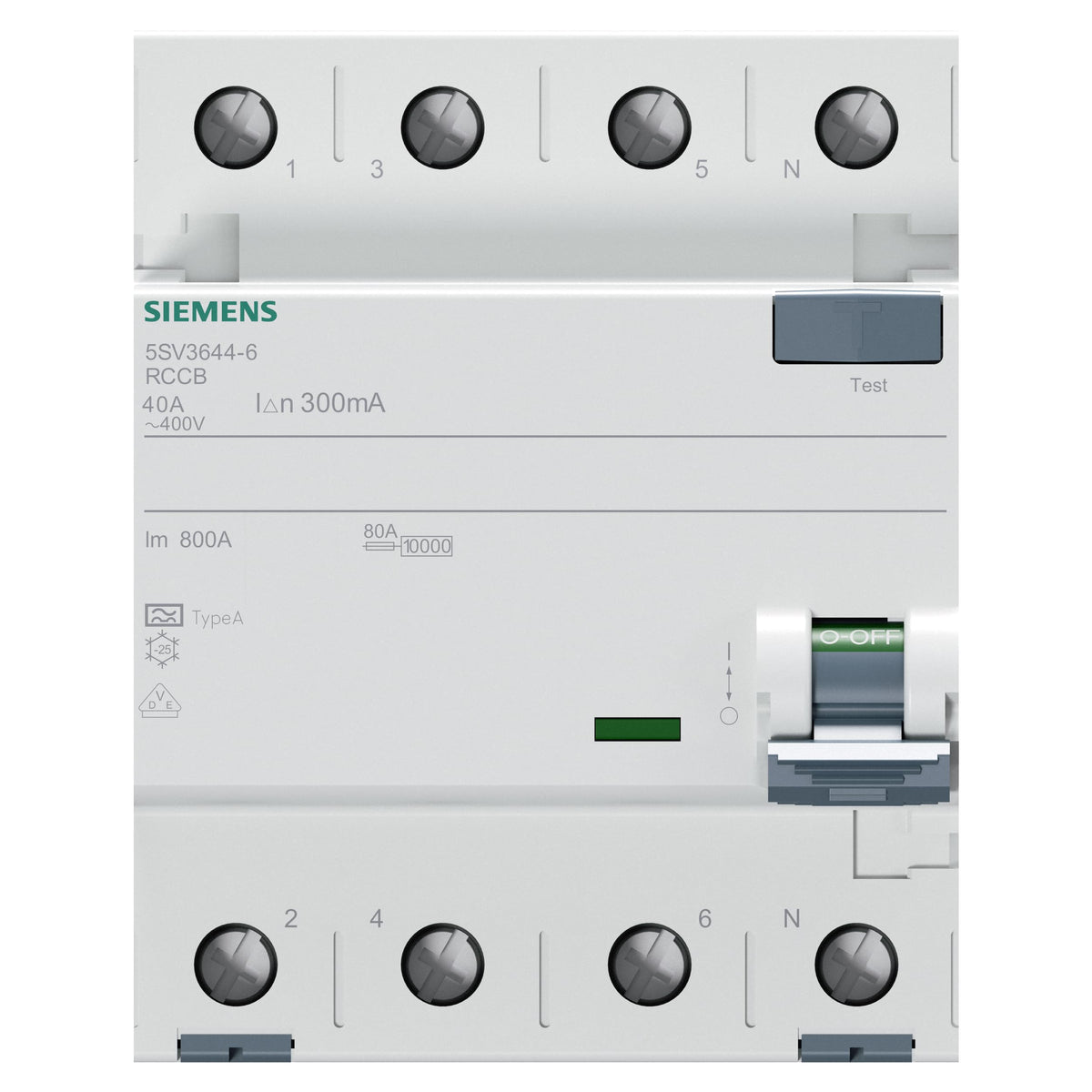Siemens Interruptor Diferencial 5SV3644-6 4P 40A 300mA Clase A