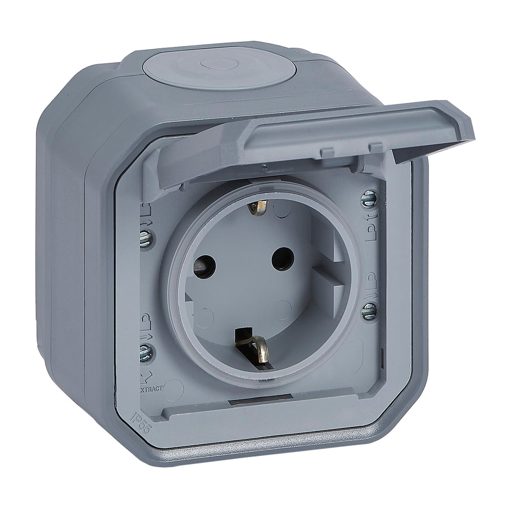 LEGRAND, Plexo New 069733L - Toma de corriente para ambientes húmedos 16 A, 250 V, IP44 - IK07