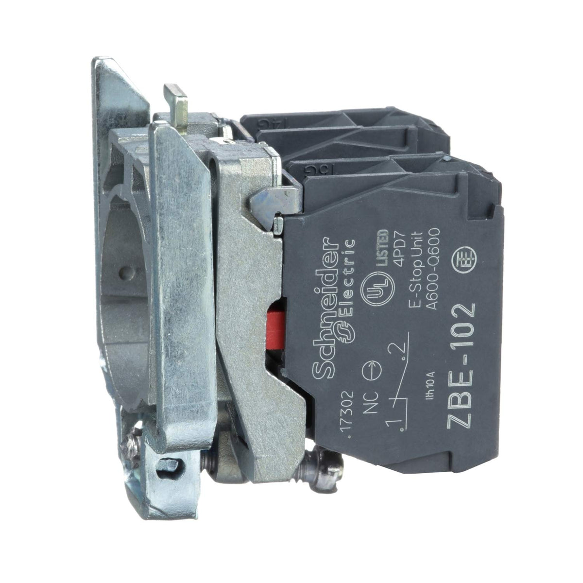 Schneider Electric ZB4BZ104 Pushbutton Body, Ø 22, 2 NC
