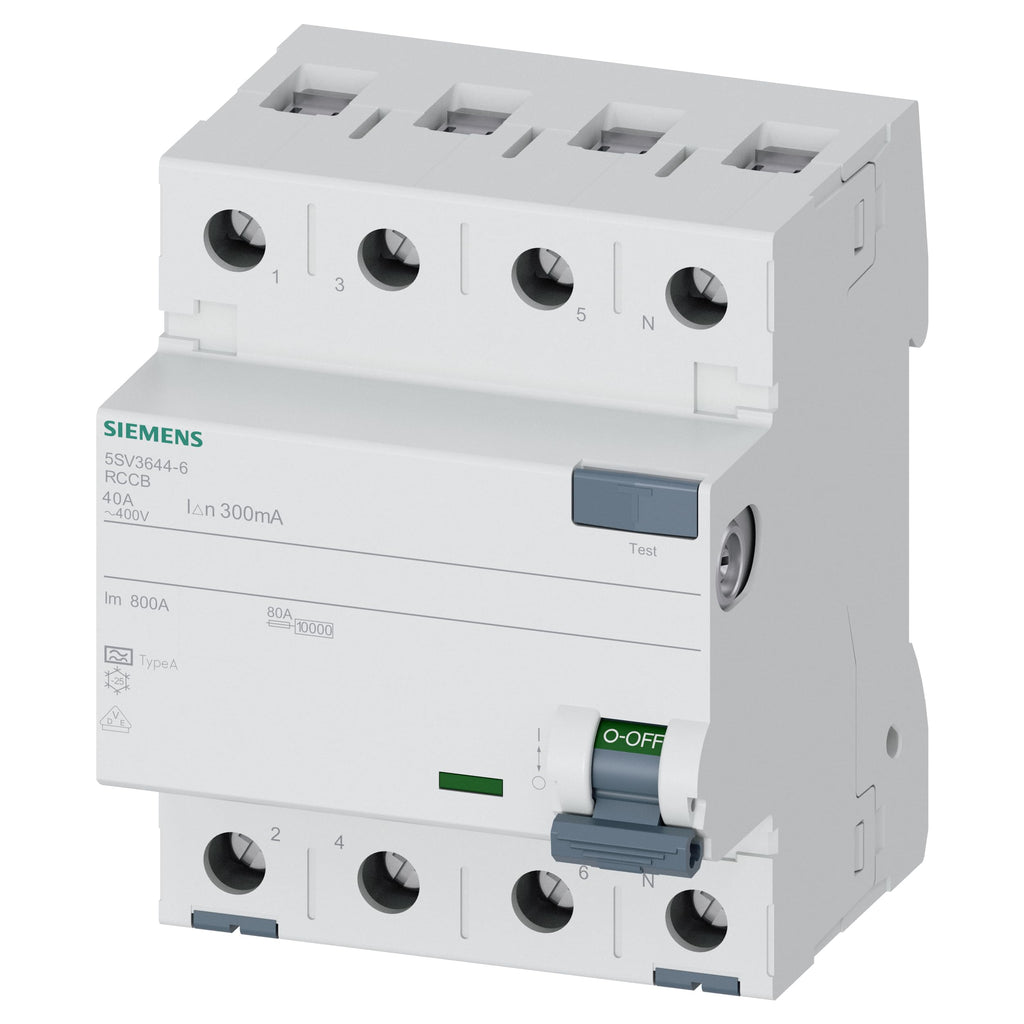 Siemens Interrupteur différentiel 5SV3644-6 4P 40A 300mA Type A