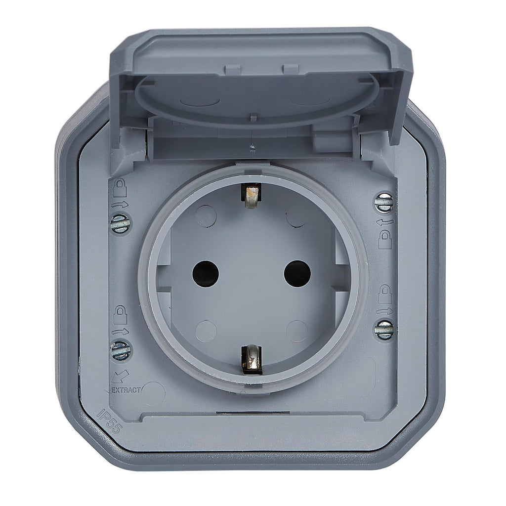 LEGRAND, Plexo New 069733L - Toma de corriente para ambientes húmedos 16 A, 250 V, IP44 - IK07
