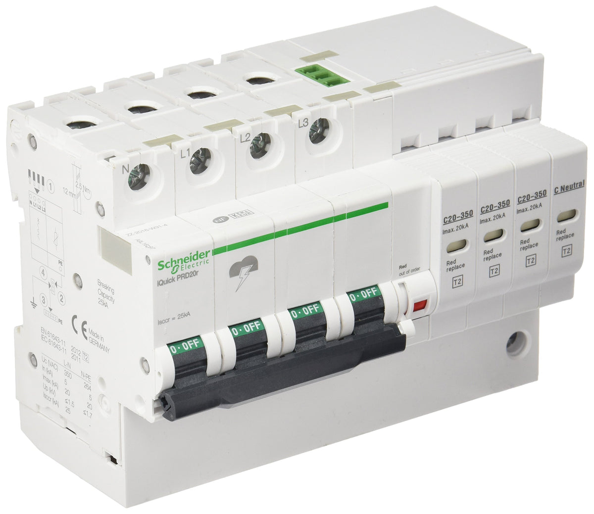 Schneider Electric A9L16297 3P+N Limitador sobretensión QUICK PRD20R 3P+N