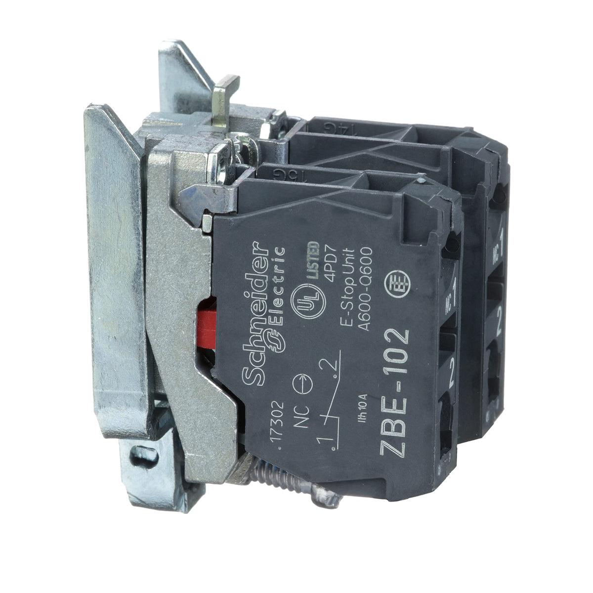 Schneider Electric ZB4BZ104 Pushbutton Body, Ø 22, 2 NC
