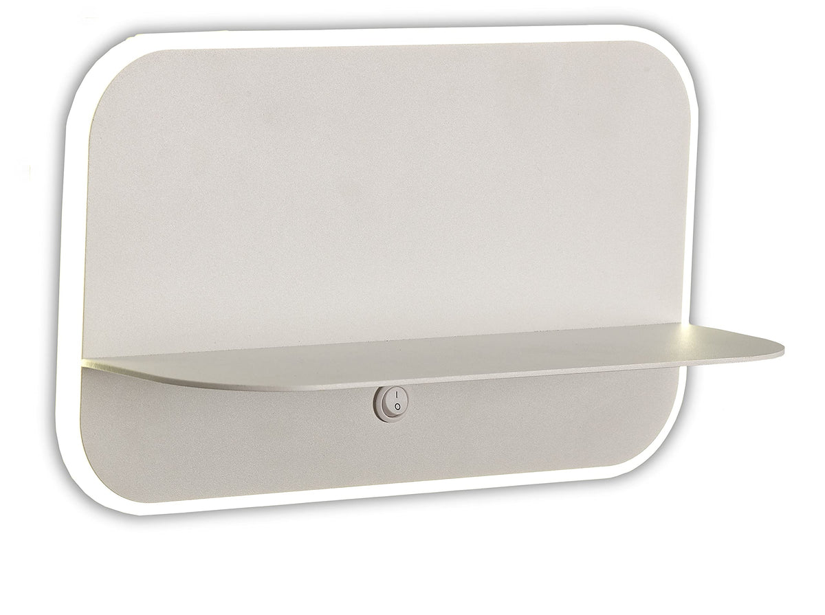 Mantra Lanzarote Aplique de Pared LED con Estante y USB 18W 3000K Blanco Mate